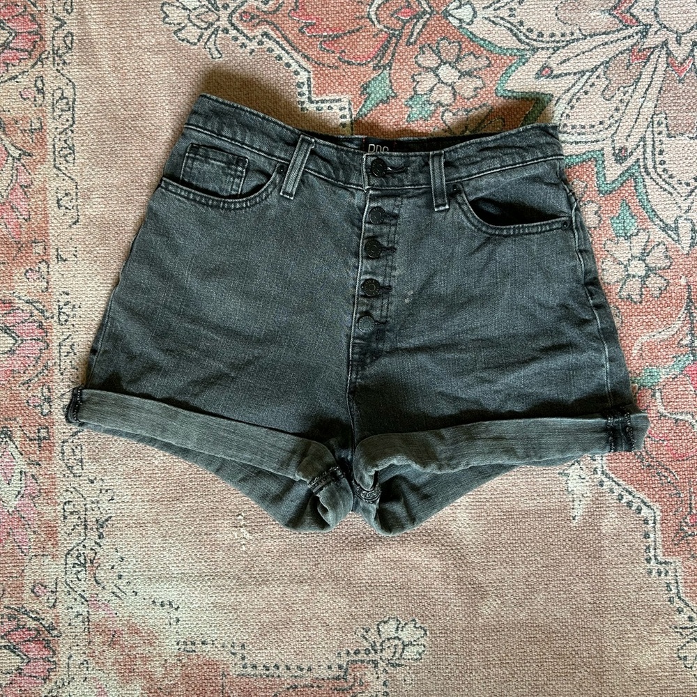BDG Black Jean Shorts Distressed Cut-Off Style